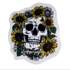 🍂Skull sunflower lovers sticker for water bottles laptops cards crafts laptop …